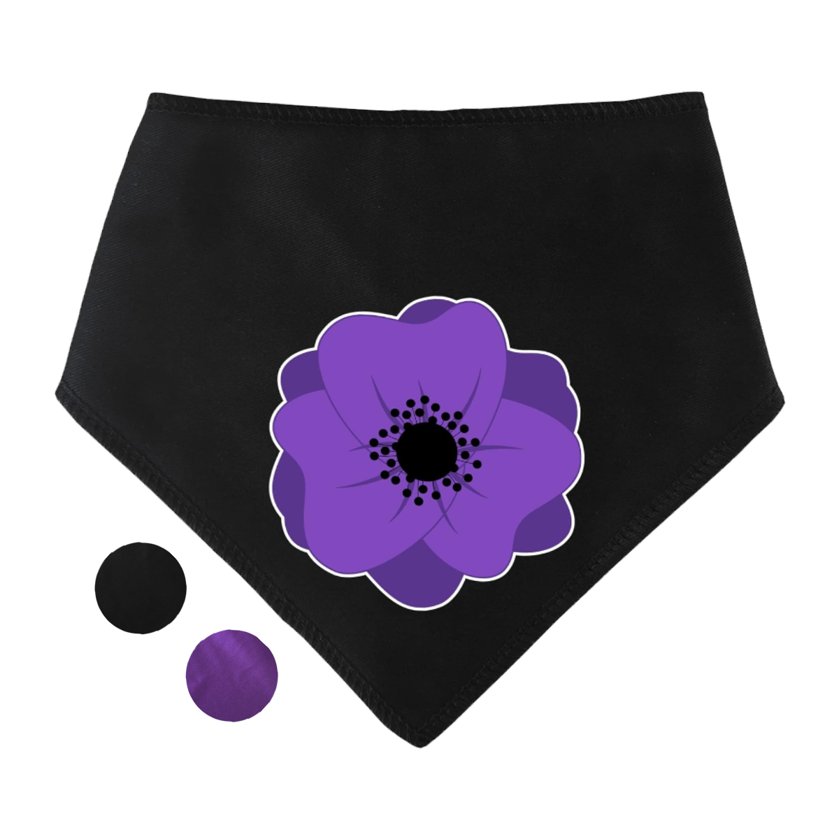 Purple Poppy For Fallen Animals Dog Bandana