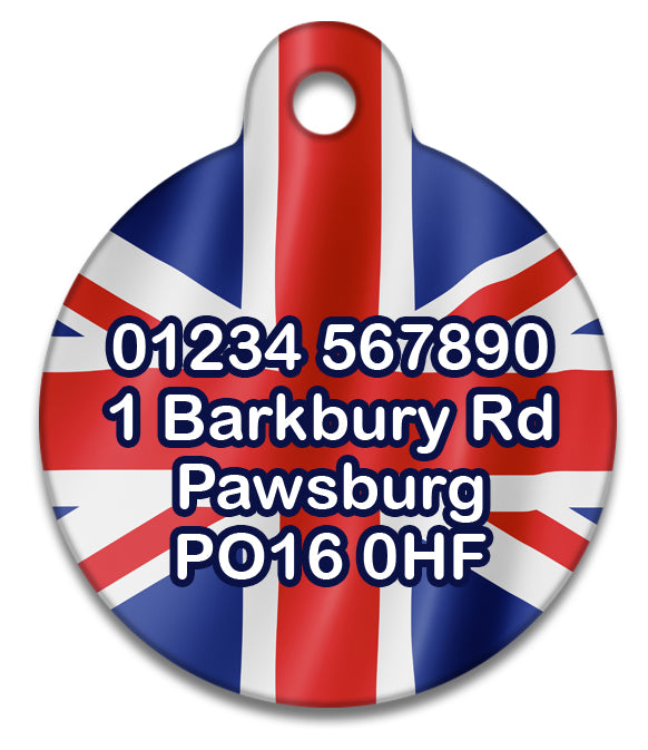 Union Jack Flag - Pet ID Tag