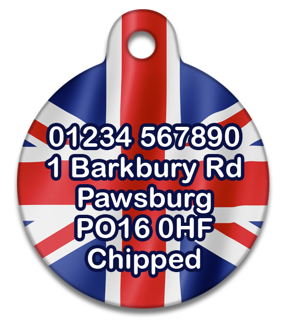 Union Jack Flag - Pet ID Tag