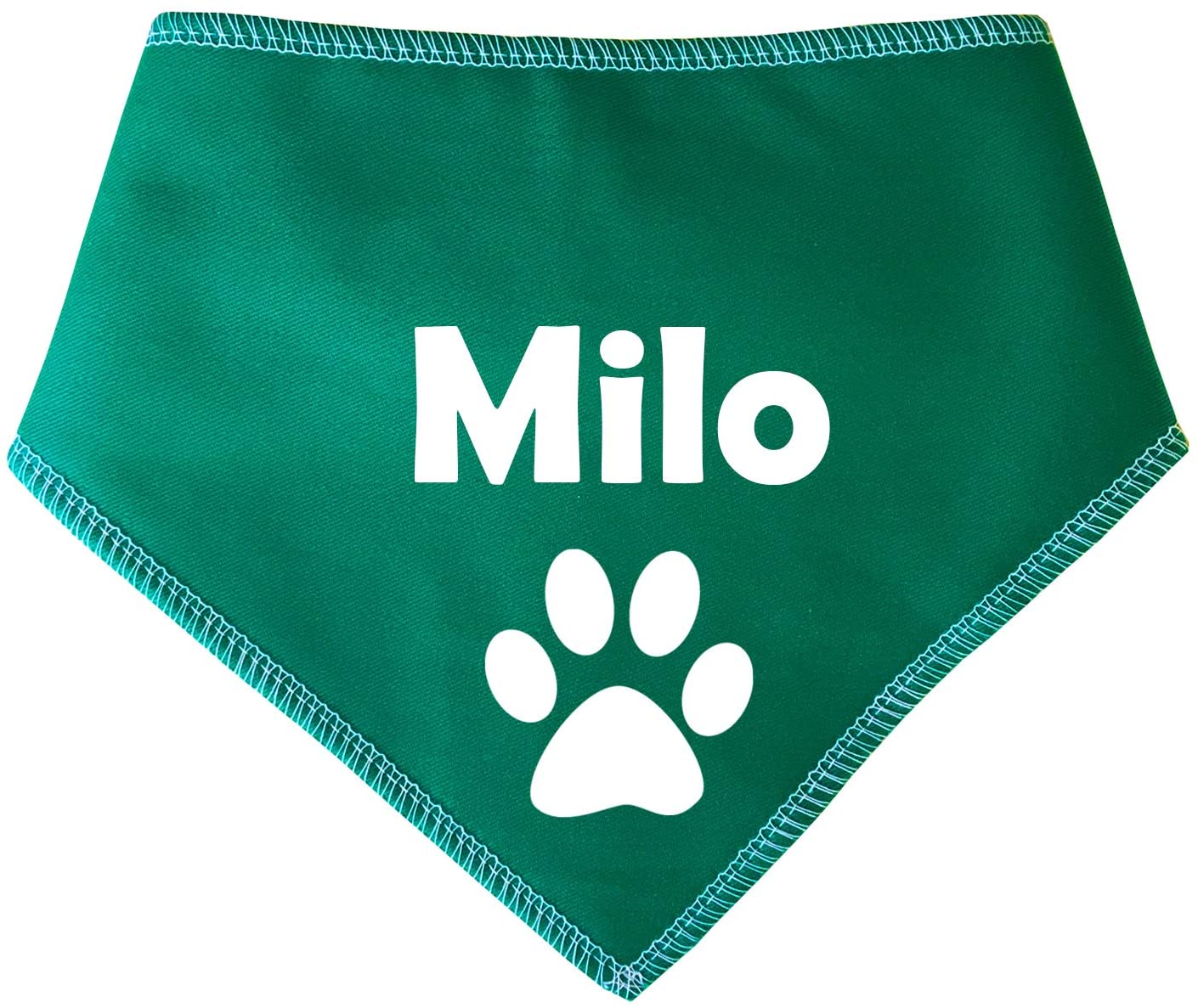 GREEN Paw Any Name Dog Bandana