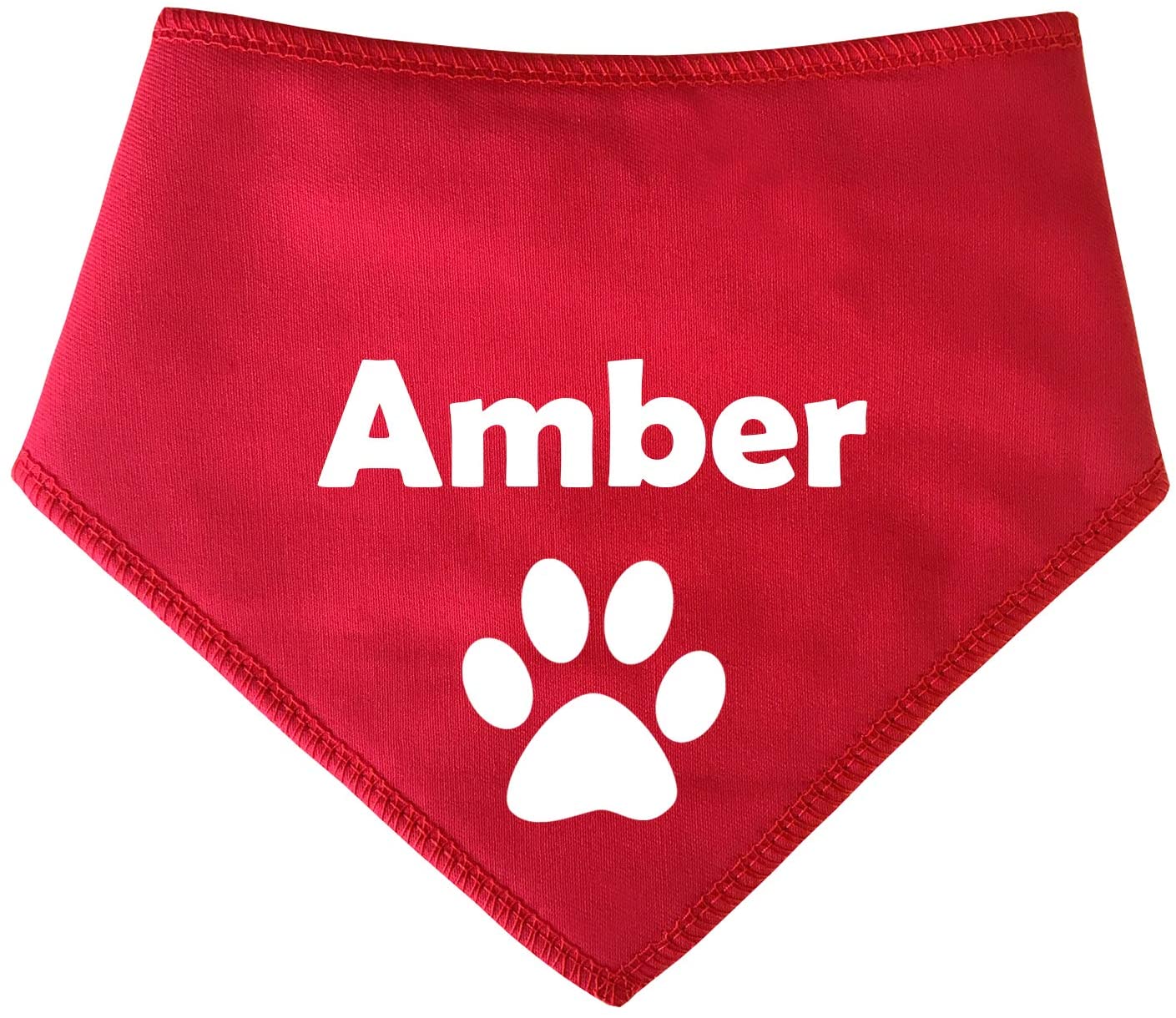 RED Paw Any Name Dog Bandana