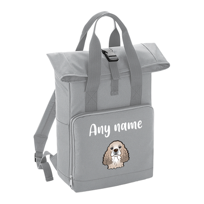 Overnighter Rucksack 14 Litres Grey Any Breed Backpack With Custom Personalised Dog Name