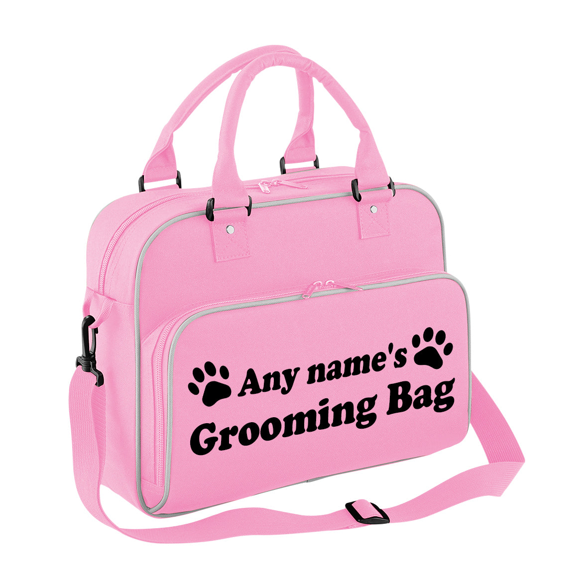 Baby Pink Custom Grooming Bag Paw Motif Any Name