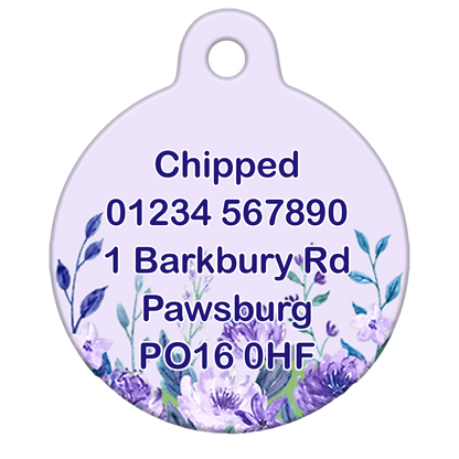 Lilac Flowers - Pet ID Tag