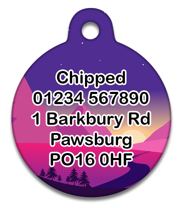 Sunset Pink Pyramid - Pet ID Tag