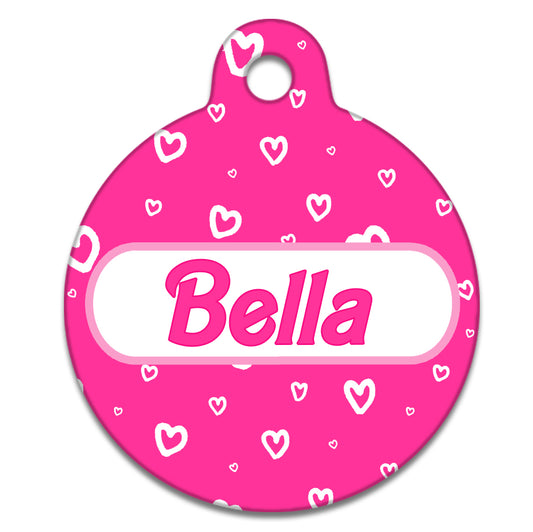 Barbie Hearts Pink- Pet ID Tag