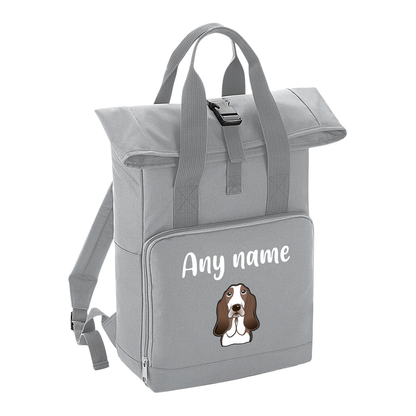 Overnighter Rucksack 14 Litres Grey Any Breed Backpack With Custom Personalised Dog Name