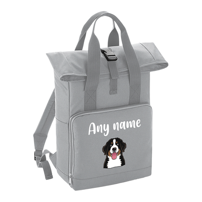 Overnighter Rucksack 14 Litres Grey Any Breed Backpack With Custom Personalised Dog Name