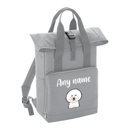 Overnighter Rucksack 14 Litres Grey Any Breed Backpack With Custom Personalised Dog Name