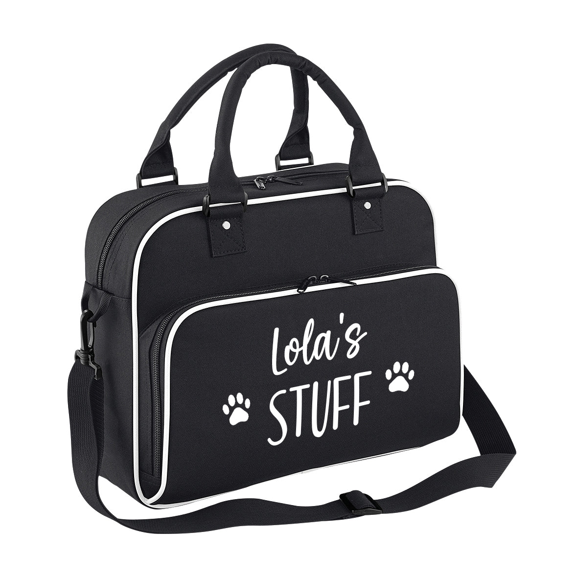 Black & White Custom Any Name STUFF Holdall Bag