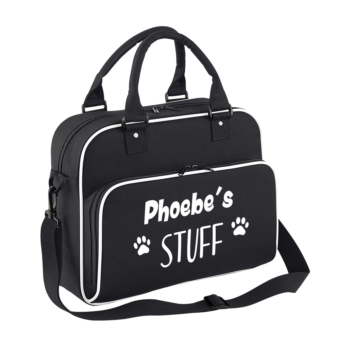 Black & White Custom Any Name STUFF Holdall Bag