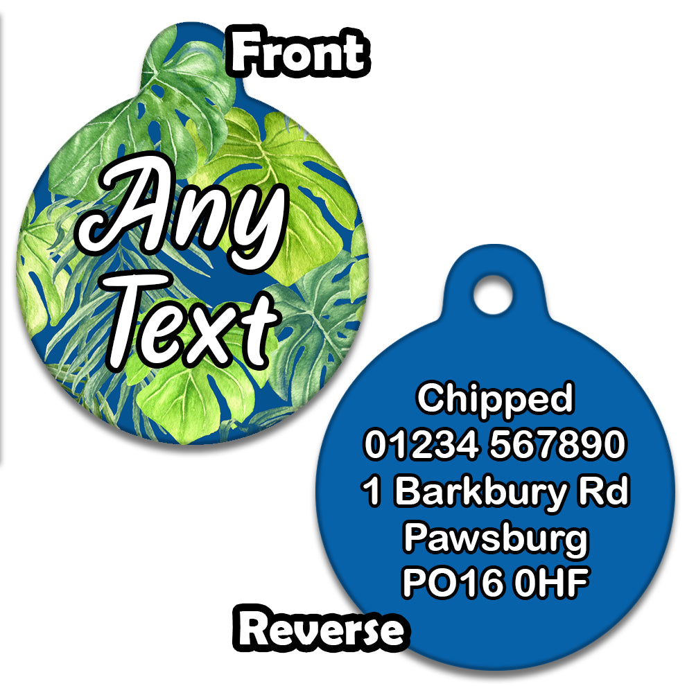 Tropical Jungle Leaves - Pet ID Tag