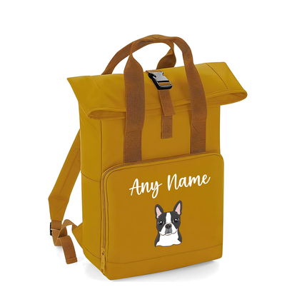 Overnighter Rucksack 14 Litres Mustard Gold Any Breed Backpack With Custom Personalised Dog Name