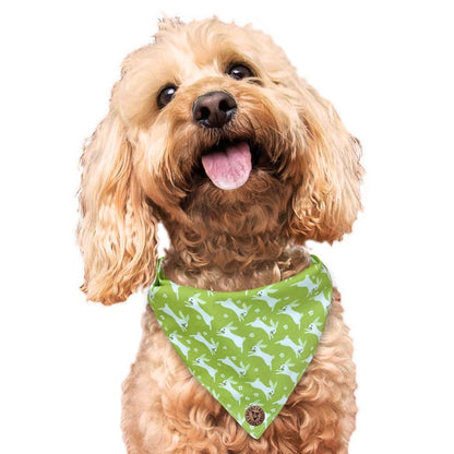 The Warrington - Green Bunnies Tied Dog Bandana