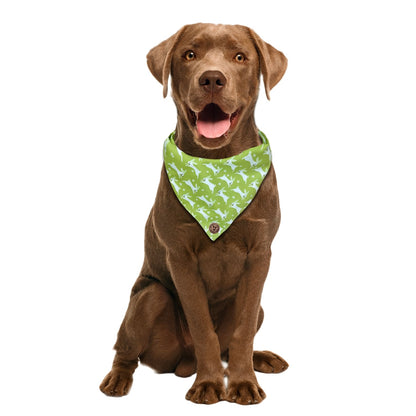 The Warrington - Green Bunnies Tied Dog Bandana