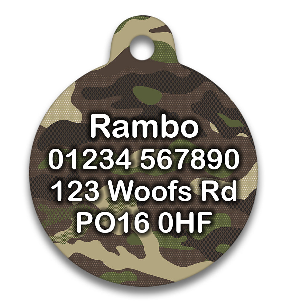 Khaki Camouflage - Pet ID Tag