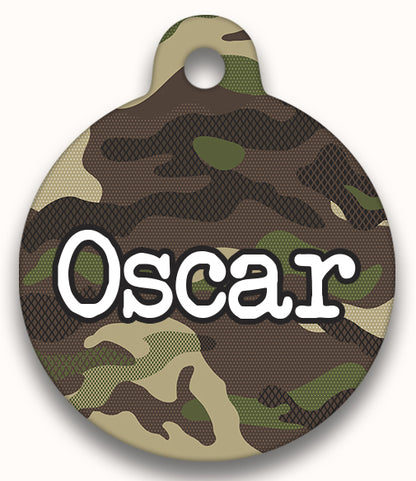 Khaki Camouflage - Pet ID Tag