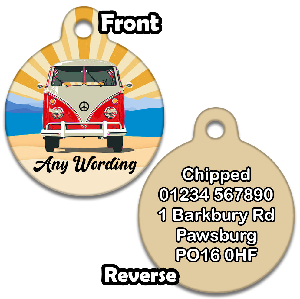 Copy of Sunburst VW Dub Red Campervan - Pet ID Tag