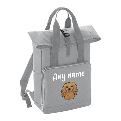 Overnighter Rucksack 14 Litres Grey Any Breed Backpack With Custom Personalised Dog Name
