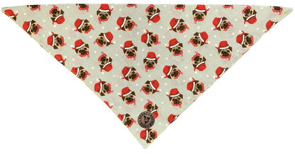 The Carnaby - Christmas Pugs Tied Dog Bandana