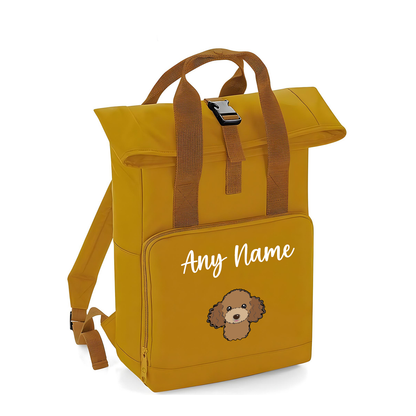 Overnighter Rucksack 14 Litres Mustard Gold Any Breed Backpack With Custom Personalised Dog Name
