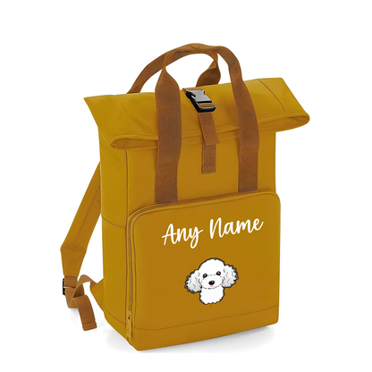 Overnighter Rucksack 14 Litres Mustard Gold Any Breed Backpack With Custom Personalised Dog Name