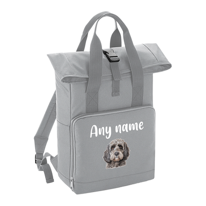 Overnighter Rucksack 14 Litres Grey Any Breed Backpack With Custom Personalised Dog Name