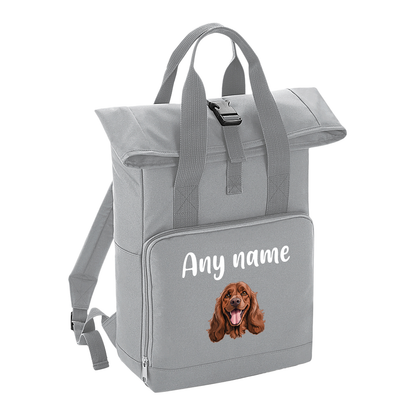 Overnighter Rucksack 14 Litres Grey Any Breed Backpack With Custom Personalised Dog Name