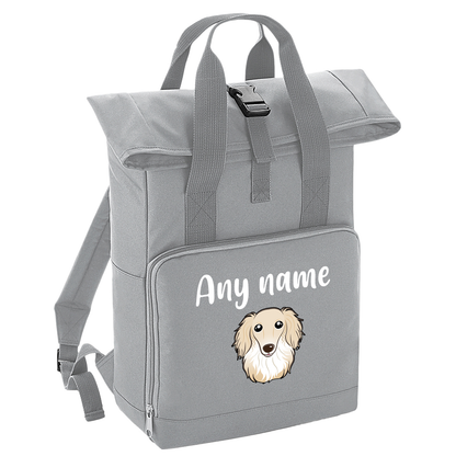 Overnighter Rucksack 14 Litres Grey Any Breed Backpack With Custom Personalised Dog Name