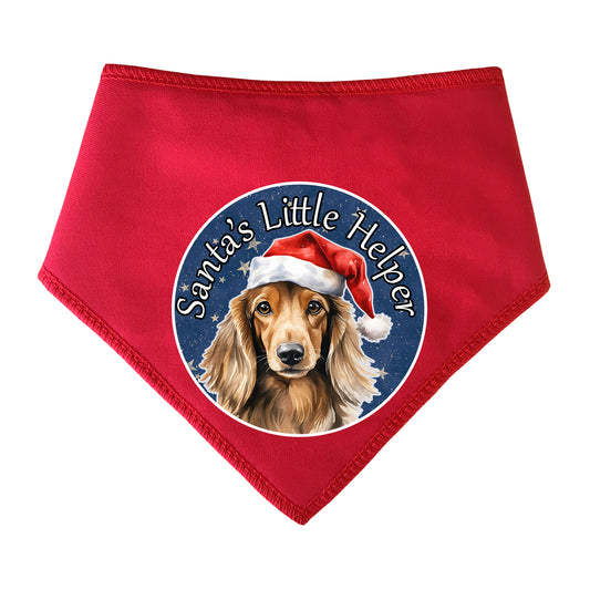 Dachshund Longhair Design Santa's Little Helper Dog Bandana