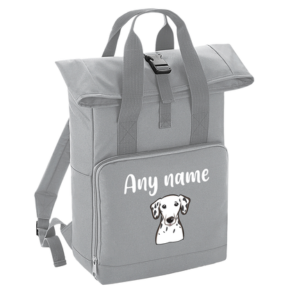 Overnighter Rucksack 14 Litres Grey Any Breed Backpack With Custom Personalised Dog Name