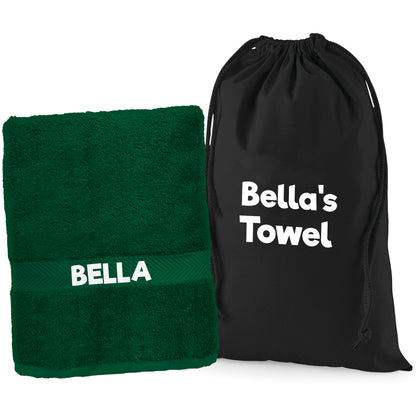 Forest Green Pet Towel Personalised With Name or Wording