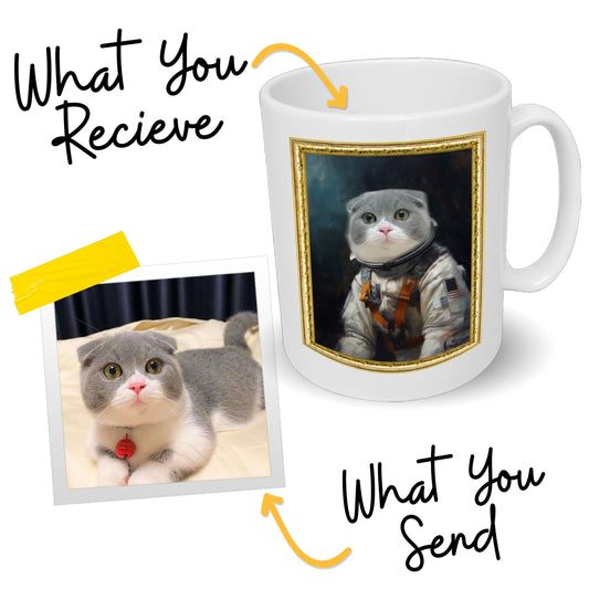 Astronaut Custom Pet Portrait Mug - Add Your Own Photo