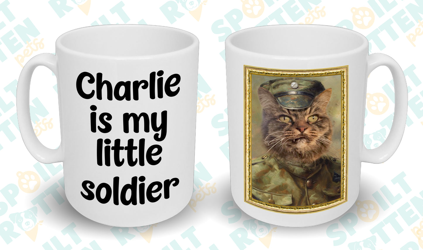 Soldier Personalised Pet Portrait Mug - Add Your Own Photo