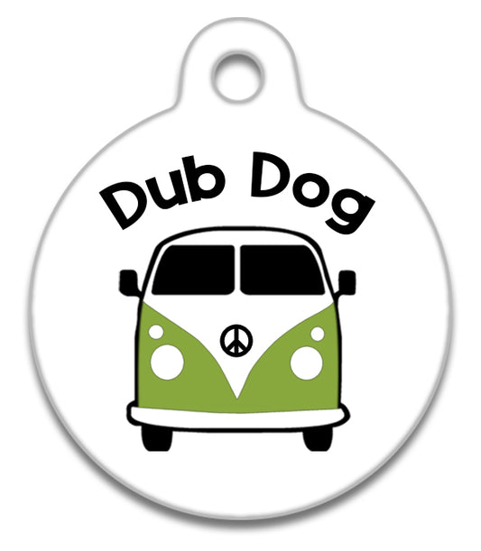 Campervan Green VW Dub Dog - Pet ID Tag