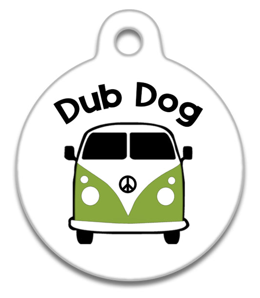 Campervan Green VW Dub Dog - Pet ID Tag