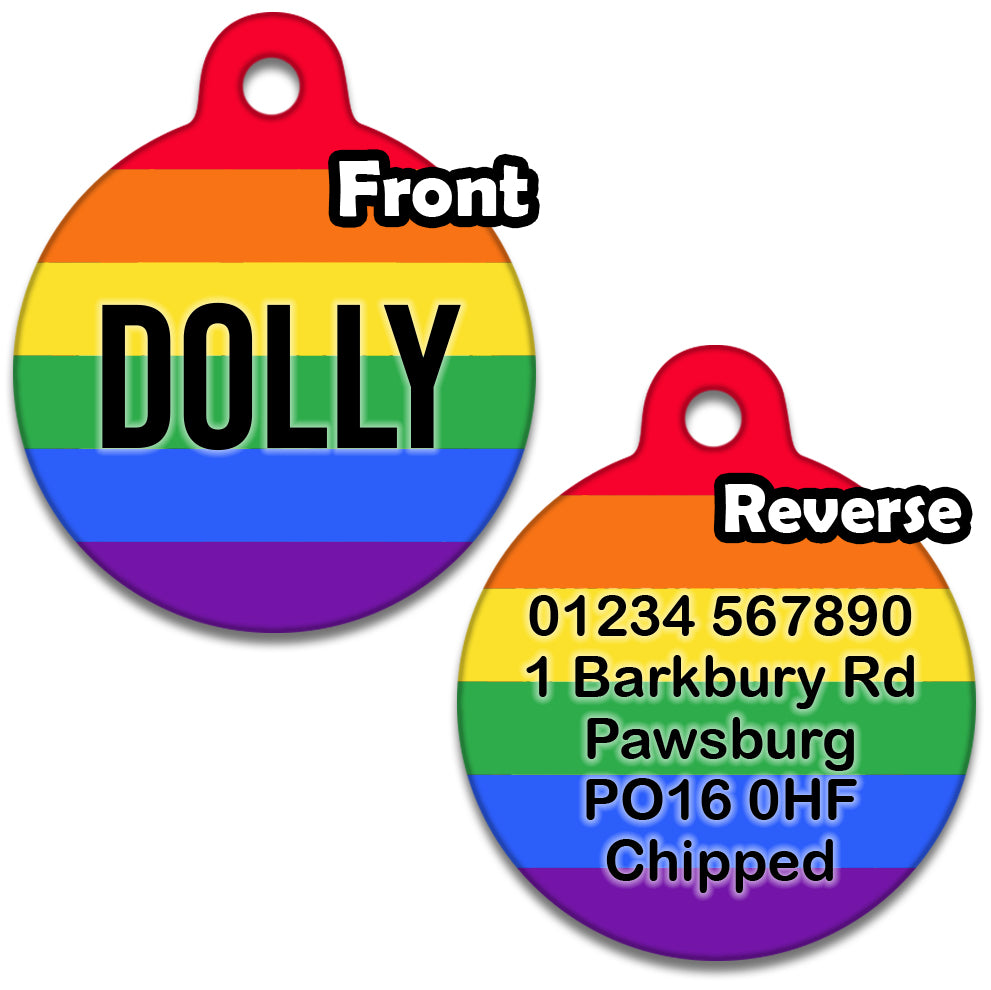 Rainbow Pride Stripe - Pet ID Tag