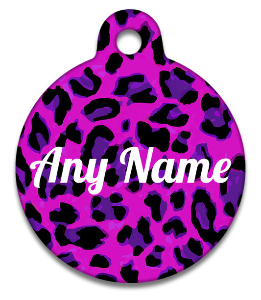 Pink & Purple Leopard - Pet ID Tag