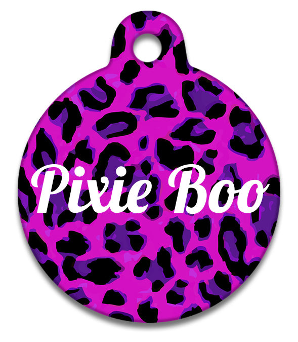 Pink & Purple Leopard - Pet ID Tag