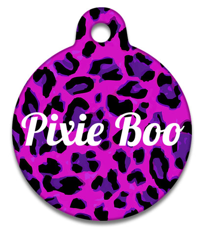 Pink & Purple Leopard - Pet ID Tag