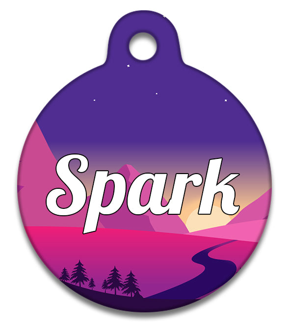 Sunset Pink Pyramid - Pet ID Tag