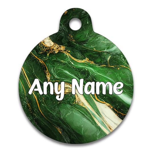 Green Marble - Pet ID Tag