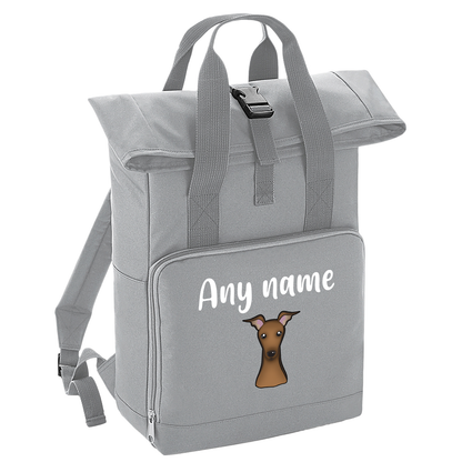 Overnighter Rucksack 14 Litres Grey Any Breed Backpack With Custom Personalised Dog Name