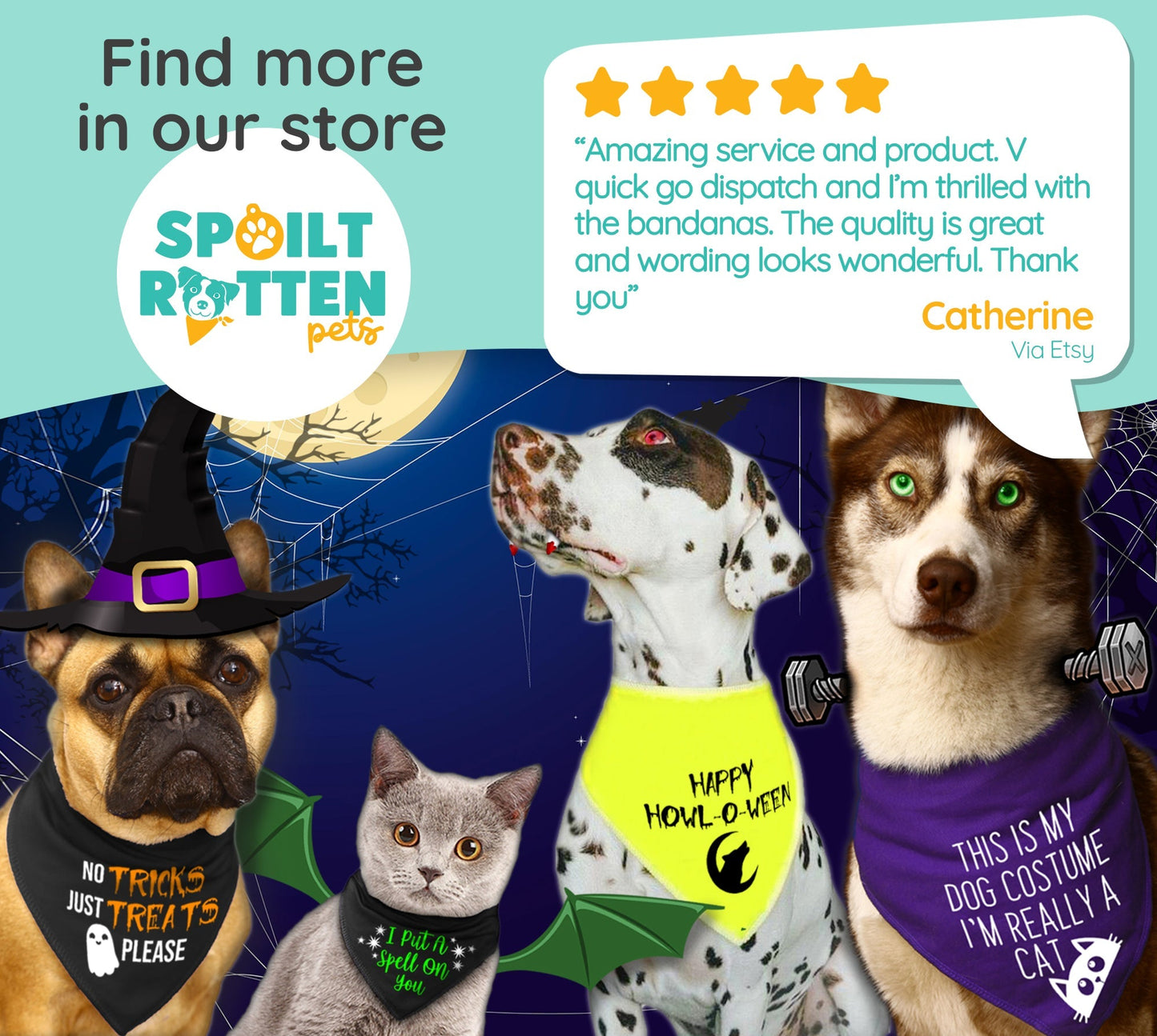 Cutest Witch In Town Personalised Dog Bandana