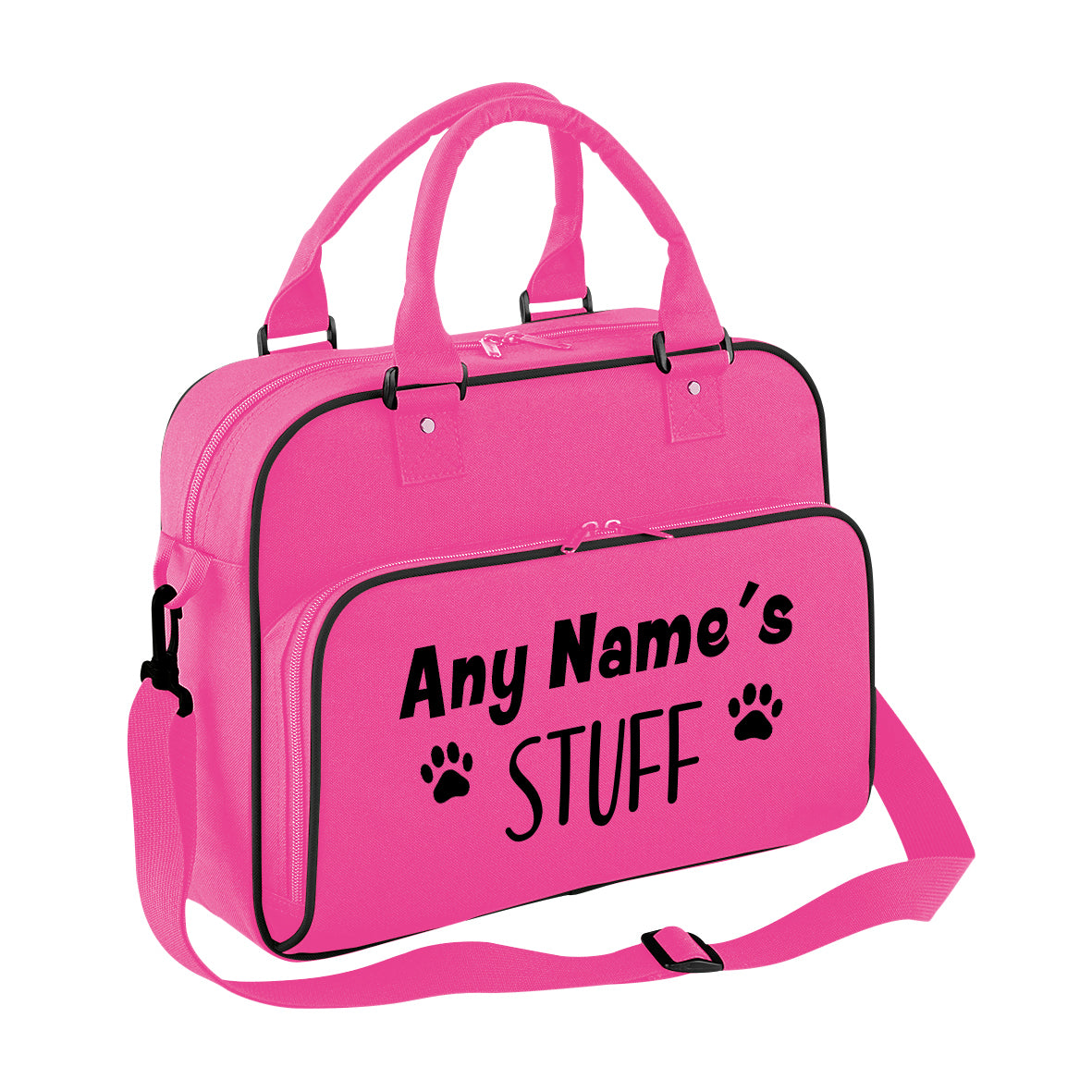 Hot Pink Custom Any Name STUFF Holdall Bag