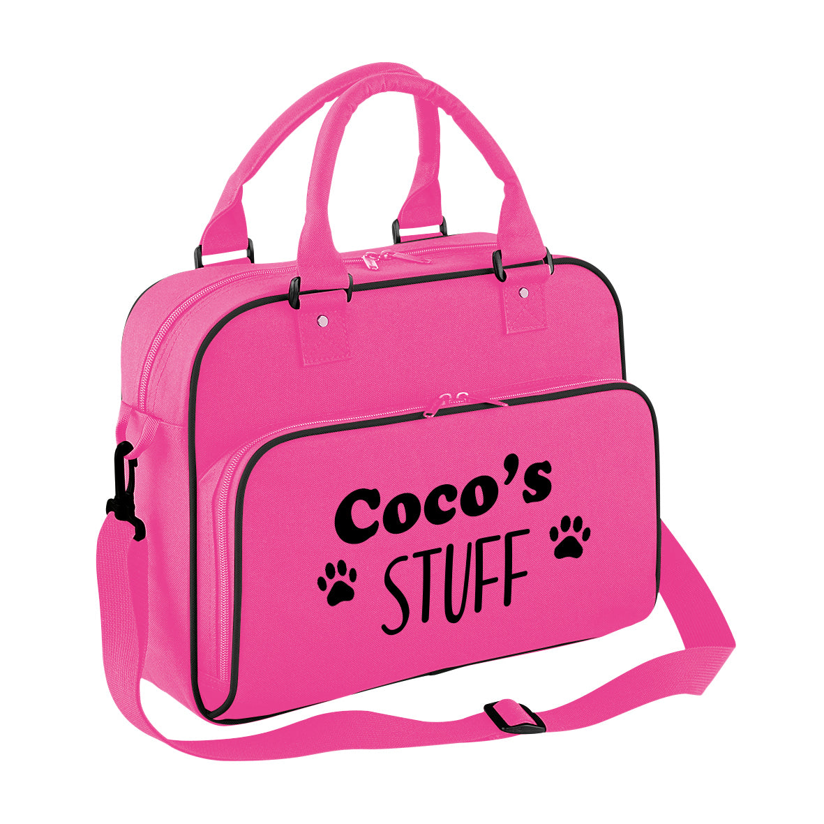 Hot Pink Custom Any Name STUFF Holdall Bag