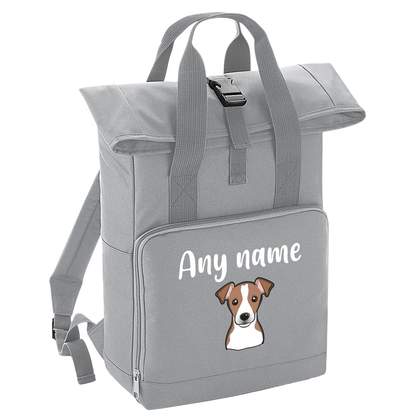 Overnighter Rucksack 14 Litres Grey Any Breed Backpack With Custom Personalised Dog Name