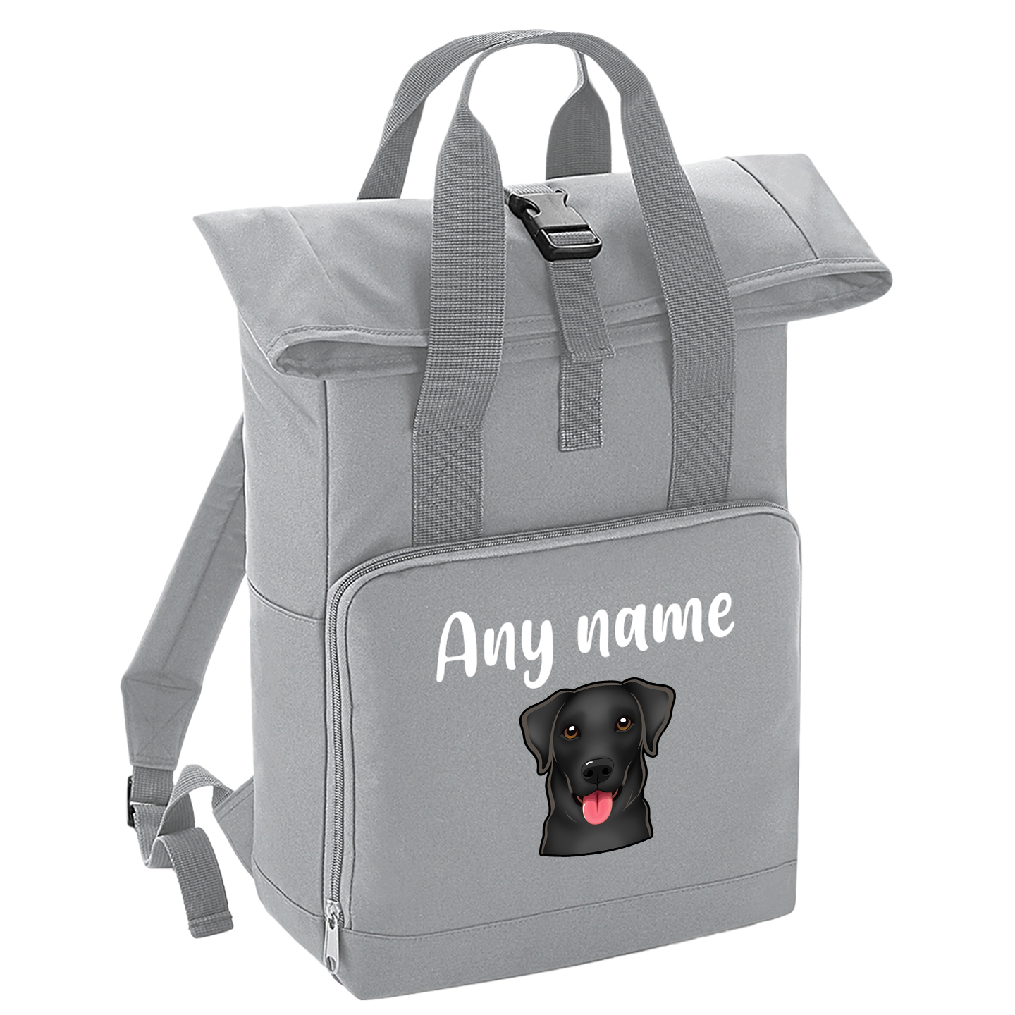Overnighter Rucksack 14 Litres Grey Any Breed Backpack With Custom Personalised Dog Name