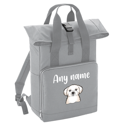 Overnighter Rucksack 14 Litres Grey Any Breed Backpack With Custom Personalised Dog Name