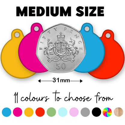 31mm Diameter Medium Size - Staffie Cartoon Dog